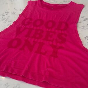 Spiritual Gangster Vibrant Pink Sleeveless Tee